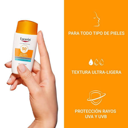 Eucerin Sun Hydro Fluid con Color | Tono Claro 50 Ml