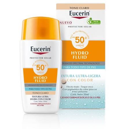 Eucerin Sun Hydro Fluid con Color | Tono Claro 50 Ml